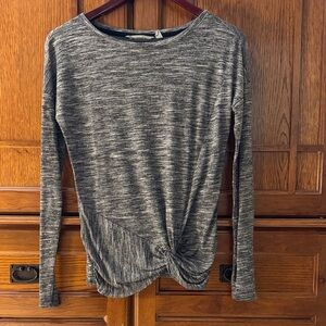 EUC Athleta Twist Knot Long Sleeve Crewneck Tee Charcoal Yoga Active